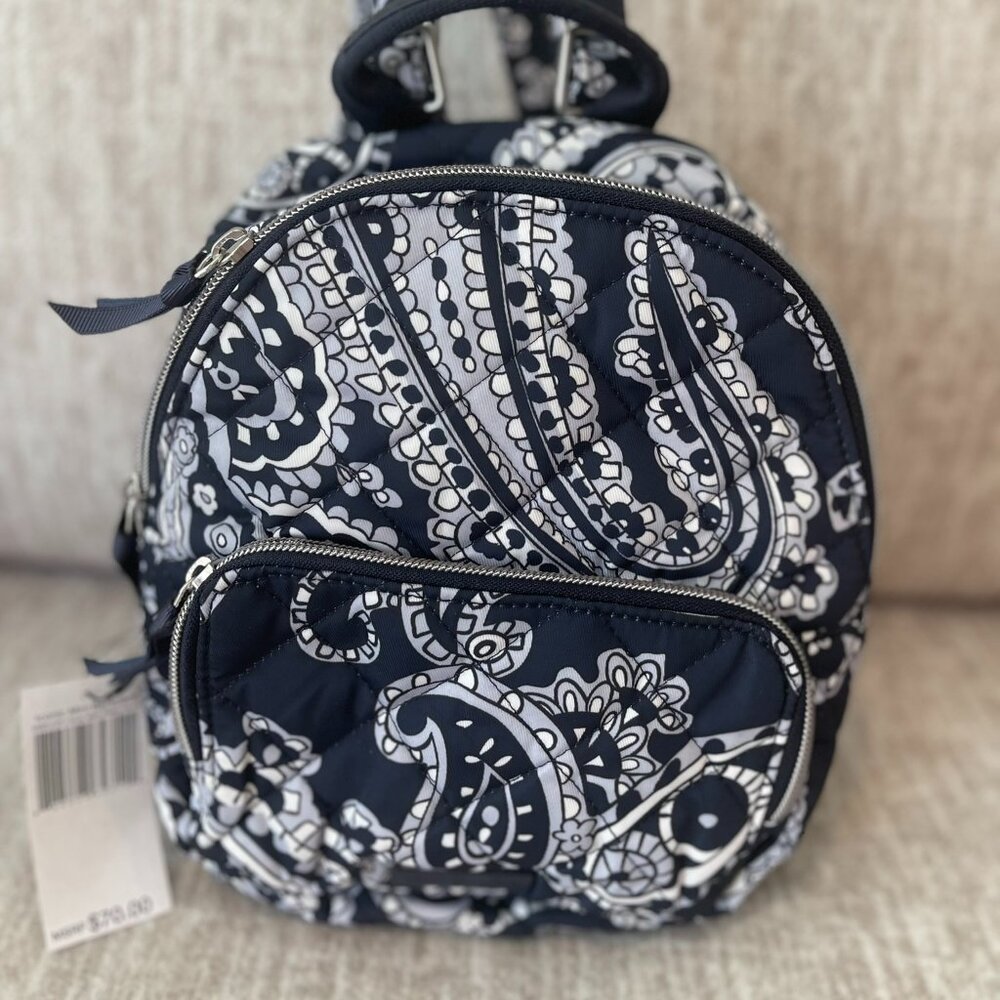 Vera Bradley Mini Backpack - Deep Night Paisley Neutral